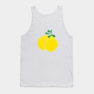 Vibrant Lemons Illustration Tank Top